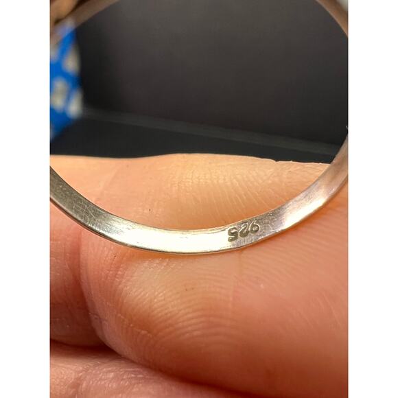 Blue chalcedony sterling silver ring size 7 - Picture 6 of 16